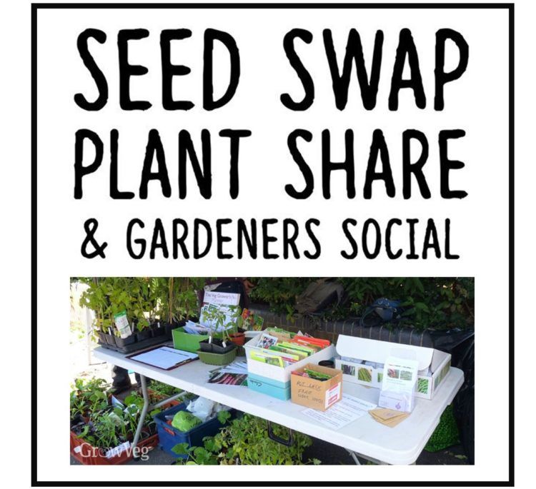 Photo depicitng a Seed Swap Plant Share and Gardeners Social